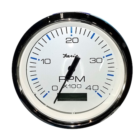 Faria Beede Instruments 4" Tachometer w/Hourmeter (4000 RPM) (Diesel) Mech. Takeoff & Va 33834
